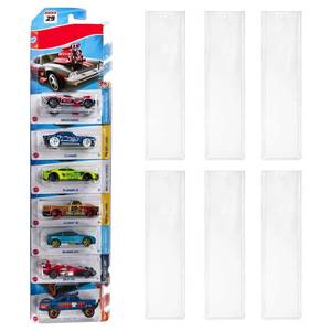 lot 8441 image: 6 Pack Clear Model Car Display Case - Holds up to 60 Cars, Compatible with Hot-Wheels Packaged Diecast Blister, Toy Storage Organizer Wall Mount Display Case