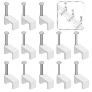 lot 8467 image: Cable Clips Nail in Cable Clips 100 Pcs 8mm Flat Ethernet Cable Wall Clips Cable Tacks Coax Cable Clip Speaker Wire Clips Cable Nails for Cords Cat5Cat5eCat6Cat7 RJ45 Cord Clips