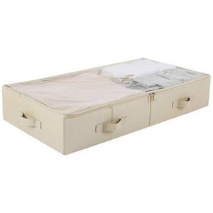 lot 8468 image: iwill CREATE PRO 31.5(85cm) Length Spacious Visible Lidded Under Bed Storage Bins for Shoes, Blankets, Toys Organization Containers, Wedding Dress Storage Box, Beige