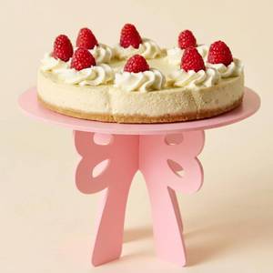lot 8473 image: Lallisa Bow Cake Stand Pink Coquette Party Decorations 3D PVC Dessert Holder for Baby Shower Wedding Decor Holiday Props Theme Gift Birthday Bachelorette Bridal Party Supplies