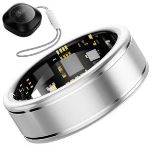 lot 8475 image: Anarow Smart Ring, Activity Fitness Tracker Ring for Women Men, Monitoring of Pedometer, SpO2, Sleep Quality, Heart Rate, No Subscription Fee, for iOS & Android (Silver 8)