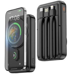 lot 8479 image: Essri Wireless Magnetic Power Bank 10000mAh,Portable Charger with Built in Cable, PD 22.5W Fast Charging for Magsafe Battery Pack with Stand for iPhone 1615 1413 12 Series, 1Pack-Black