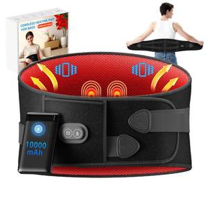 lot 11704 image: Heating Pad for Back - Lower Back Massager with 3 Heat 3 Vibration, 10000mAh Portable Heating Pad for Back Pain Relief, 30 mins Auto-Off, Black