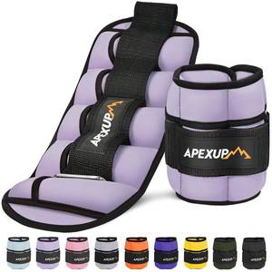 lot 11710 image: APEXUP 10lbsPair Adjustable Ankle Weights for Women and Men, Modularized Leg Weight Straps for Yoga, Walking, Running, Aerobics, Gym, Physical Therapy (Pastel Purple)