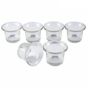 lot 11723 image: Clear Chunky Glass Lip Votive Candle Holders Tealight Votive Cups for Wedding Proposal, Spa, Aromatherapy, Meditation, 6 Counts by Shxstore