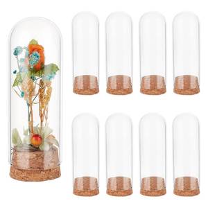 lot 12293 image: BENECREAT 12Pcs Glass Display Dome with Cork Base, 1.4x3.9inch Glass Bottles Jars, Cloche Bell Jar for Flower Plants, Specimens, Crafts