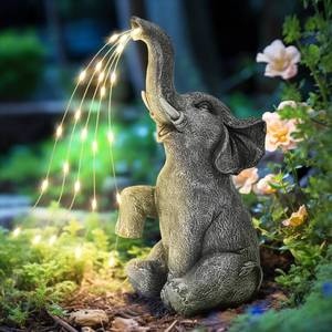 lot 12294 image: GIGALUMI Solar Garden Decor Watering Elephant Statues Outdoor, Birthday Gifts for Women Mom Grandma Senior Elder, Elephant Ornament for Balcony, Garden, Patio, Yard, Lawn (Constant Lights Only)