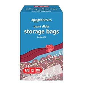 lot 12333 image: Amazon Basics Slider Quart Food Storage Bags, 120 Count (Previously Solimo) (B093X7TBT8)