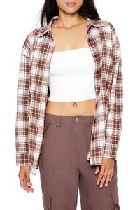 lot 12337 image: Forever 21 Womens Oversized Flannel Shirt
