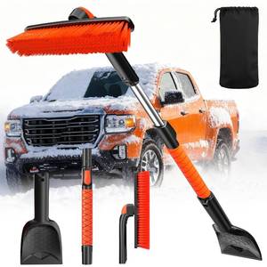 lot 13203 image: DMJN 2026 Upgrade Extendable Car Snow Brush and Ice Scraper 3-in-1 Clean Snow, Ice and Frost, 45Adjustable Length with 360° Rotating Brush Head, Suitable for All Cars-Medium