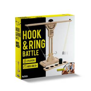 lot 13208 image: Buffalo Games - Hook & Ring Battle Game �� Fast��Paced Family Party Game  Tabletop Ring Toss for 2 Players Ages 8  Head��to��Head Dexterity & Skill Game Night Fun
