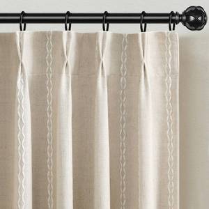 lot 13214 image: XOGUIBO Pinch Pleated Look Blackout Curtains 84 Inch Length, 2 Panels Linen Textured Boho Neutral Drapes for Living Room Bedroom Farmhouse Vintage Rustic Window Curtains with Hooks
