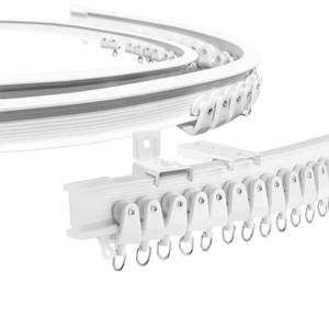 lot 13219 image: Ceiling Curtain Track �� 5M Flexible Bendable White Ceiling Mount Rail for Room Divider, Shower, Bathroom, Drop Ceiling Installation