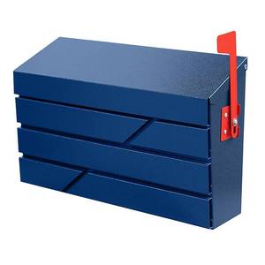 lot 13232 image: YOOBOX Wall Mount Mailbox for House Outside, Large Capacity Mailbox with Flag Drop Box, Galvanized Steel and Rust-Proof Metal Post Box, 15.74x9.84x4.33, Blue, MD065