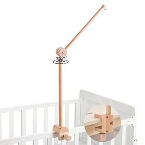lot 13239 image: HI BABY MONMENT Crib Mobile Arm - Rotating Baby Mobile Hanger, Natural Beech Wood, Mobile Stand for Crib Nursery Decor, Perfect for Baby Girl or Boys