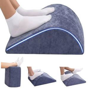 lot 13245 image: Opuvidity Foot Rest for Under Desk at Work, Ergonomic Under Desk Footrest with Washable Cover for Office, Home & Gaming Leg Elevation Pillow Blue