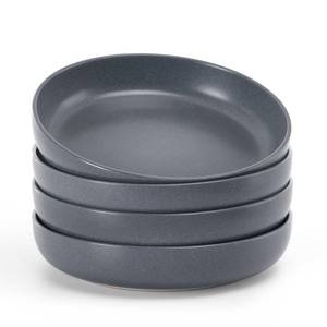 lot 13257 image: famiware Milkyway Pasta Bowls Set of 4, 8.5 Large Salad Bowls, Double Reactive Glaze, Stackable, Ideal for Housewarming, Festivals, Matte Dark Charcoal
