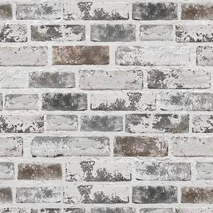 lot 14149 image: Brick Wallpaper Peel and Stick Wallpaper 17.3x590 Grey and White 3D Brick Wallpaper Self Adhesive Vintage Wallpaper Removable Textured Contact Paper for Fireplace Kitchen Home Decoration Vinyl