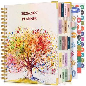 lot 14150 image: Planner 2026-2027, 18 Months Weekly and Monthly Daily Planner from January 2026 - June 2027, 8.5 x 11 A4 Large Hardcover Agenda Organizer Book 2026 with Tabs, Spiral Yearly Calendar Planners for School Work Home, Colorful Tree of Life