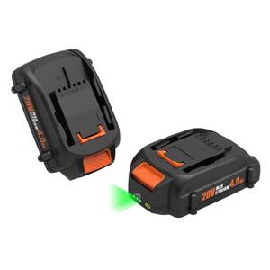 lot 14188 image: 2Pack 4.0Ah WA3525 Replace for Worx 20V Battery PowerShare for WA3520 WA3525 WA3575 WG890 WG891 for 20Volt Worx Batteries 20V