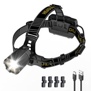 lot 14194 image: Weejunki 2,000 Lumens Rechargeable Headlamp, 5 Modes & IP68 Waterproof Head Lamp, Headlamps for Adults Rechargeable, 90°Adjustable Head Lights for Outdoor Camping, Hunting, Running