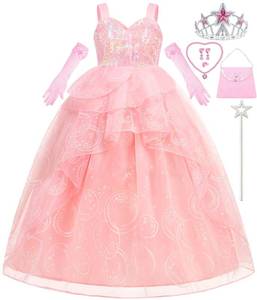 lot 14232 image: iTVTi Witch Dress for Girls Princess Glitter Pink Costumes Dress Up for Halloween Carnival Cosplay, Pink, 8-10 Years(Tag 160)