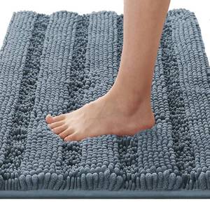 lot 14468 image: H.VERSAILTEX Bath Mats for Bathroom Non Slip Luxury Chenille Striped Bath Rug Absorbent Non Skid Fluffy Soft Shaggy Rugs Washable Plush Carpet Mats for Bath Room, Tub
