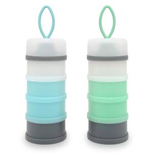 lot 14470 image: LADISO Baby Formula Dispenser, Formula Container, Portable Milk Powder Dispenser Container, Baby Feeding Travel Storage Container, Non-Spill Stackable Baby Snack Storage Container, BPA Free, 2 Packs