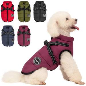 lot 14493 image: AIMYDOG Warm Dog Winter Coat, Fashion Pet Cold Weather Jacket with Built-in Harness, Reflective & Adjustable Comfortable Pet Vest, Windproof Apparel for Small Medium Large Dogs (Purple)
