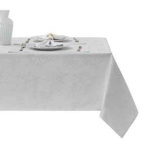lot 14497 image: HomeJoy Rectangle Fancy Metallic Sparkling Snowflake Christmas Fabric Table Cloth red Hunter Gold Navy White Silver No-Iron Soil Resistant Woven Holiday Table Cover(White Silver60x104Inch)