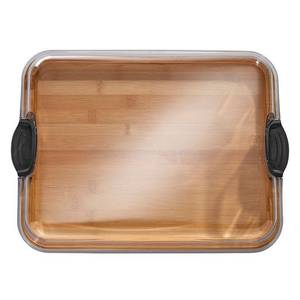 lot 19681 image: Farberware Build-a-Board Bamboo Board  Single Compartment  Locking Lid  Charcuterie  11x14  Black