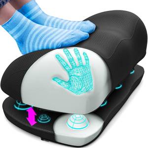 lot 19691 image: Everlasting Comfort Adjustable Cloud Foot Rest for Under Desk at Work with Pressure Point Nodes - Comfortable Memory Foam Office Foot Stool & Under Desk Pillow for Gaming & Home Accessories