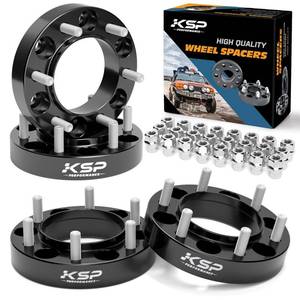 lot 19694 image: KSP 1.25 Wheel Spacers for Tacoma 6 Lug Wheel,4pcs 6x5.5 Hubcentric Spacer fit for 4runner Tundra Fj Cruiser Sequoia,32mm Forged Spacer with 12x1.5 Stud 106mm Center Bore,6x139.7 Aluminum Tire Spacer