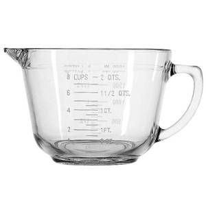 lot 19695 image: Anchor Hocking Batter Bowl, 2 Quart Glass Mixing Bowl