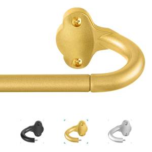 lot 19701 image: TVWOO Gold Wrap Around Curtain Rods58 Small Blackout Adjustable Window Curtain Rod for Bedroom Kitchen Apartment Renter Friendly,Room Darkening Curved Drapery Rods Easy Install,Brass Golden 28-48