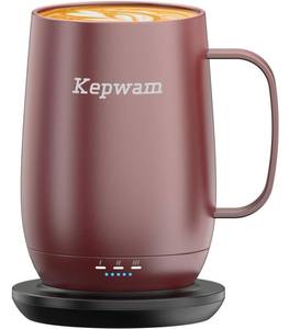 lot 19726 image: Kepwam Heated Coffee Mug T2-Plus, 20oz Leading Large Capacity Self Heating Mug, Up to 8 Hrs Battery & Hot Up to 149��, Smart Coffee Mug for Women, Men