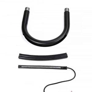 lot 20218 image: Porotmotor 230mm Motorcycle Rear Seat Frame Hoop Loop Rear Seat Seat Frame Mounting Bracket with LED Brake Turn Tail Lights for Cafe Racer Scrambler