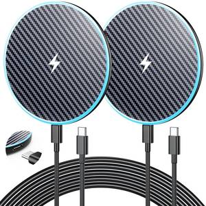 lot 20220 image: Wireless Charger for Samsung 2Pack 6FT 15W Samsung Magnetic Wireless Charger Fast Charging Pad for Samsung Galaxy S25 UltraS24S23S22S21Z Google Pixel 9 8a 7a 8 7 Pro (Strong Magnet Technology)