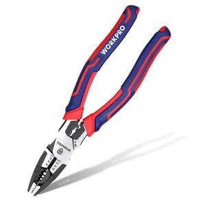 lot 20250 image: WORKPRO 6-in-1 Linesman Pliers with Wire Cutter and Stripper, 8 Inch Multipurpose Combination Pliers, Premium CRV Steel Hand Tool Plier for Twisting Cutting Wires and Clamping Screws