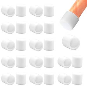 lot 20258 image: BOPOREAE 25 Pcs 12 (13 mm) Round Chair Leg Tips Caps, Silicone Rubber Furniture Leg Floor Protectors, Reduce Noise Folding Metal Chair Leg Cap Replacement for Bar Stool Leg Patio Indoor, White