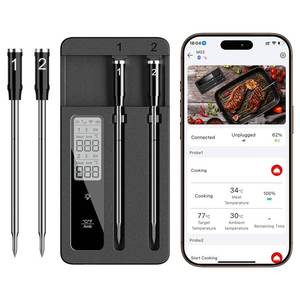 lot 20261 image: Smart Wireless Meat Thermometer with Dual Probes, Bluetooth & WiFi Combo, High Precision & Fast Response for BBQ, Grill, Smoker, Oven, Air Fryer