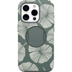 lot 20267 image: OtterBox iPhone 15 Pro (Only) OtterGrip Symmetry Series Case - Island Getaway (Green), Built-in Grip, Sleek case, Snaps to MagSafe, Raised Edges Protect Camera & Screen