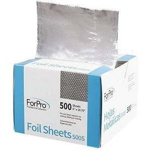 lot 20294 image: ForPro Embossed Foil Sheets 500S  5�� W x 10.75�� L  500-Count  Aluminum Foil  Pop-Up Dispenser  for Hair Color Application and Highlighting Services  Food Safe
