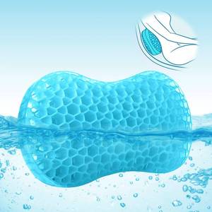 lot 1499 image: Sunlit Bath Jello Gel Bath Pillows, Lumbar Pillow for Bathtub, Back Support Pillow, Gel Pillow with Non-Slip Suction Cups for Lumbar, Back Rest Support, Fits Curved or Straight Back Tubs, Aqua
