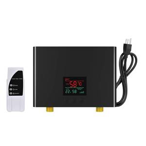 lot 1521 image: Electric Tankless Water Heater 110V, Instant Hot Water with Auto Temp Control & Self-Check, Mini Design for Bathroom Kitchen (3KW Black) (Black)