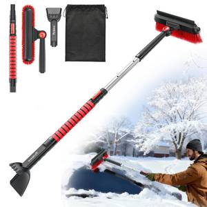 lot 1526 image: TrySpace All-Around High-Efficiency Cleaning 39 inch Extendable Snow Brush and Ice Scraper with Squeegee, Ice Scrapers for Car Windshield, Truck, SUV Snow Removal Tool, Winter Car Accessories