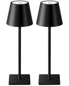 lot 1527 image: KDG 2 Pack Cordless Table Lamp, Portable LED Desk Lamps, 5000mAh Battery Operated, 3 Color Stepless Dimming Up, for Restaurant, Bedroom, Outdoor Camping, Coffee Shop, Night Light, Rechargeable (Black)