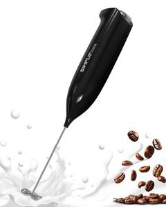 lot 2214 image: SIMPLETaste Milk Frother Handheld Battery Operated Electric Foam Maker, Black Drink Mixer with Stainless Steel Whisk for Cappuccino, Bulletproof Coffee, Latte