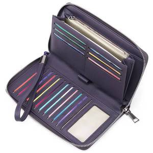 lot 2232 image: GOIACII Womens Wallet RFID Blocking Leather Zip Around Wallet Large Capacity Long Purse Credit Card Clutch Wristlet