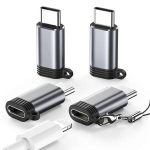 lot 2237 image: Lightning to USB C Adapter 4 Pack for iPhone 17 16 15 Pro Max - Fast Charging & Data Transfer, USB-C Charger Adapter Compatible with iPhone & Samsung Galaxy Phones (Not for AudioOTG) - Grey